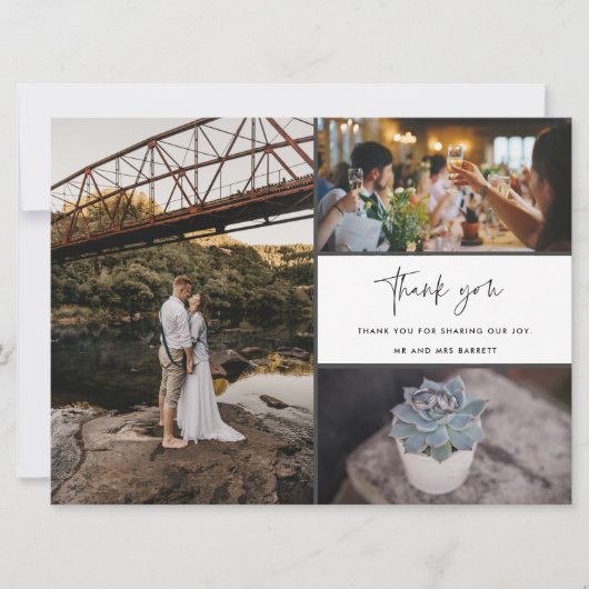 Hartelijk dank voor de multi-foto collage bruiloft (Voorkant)