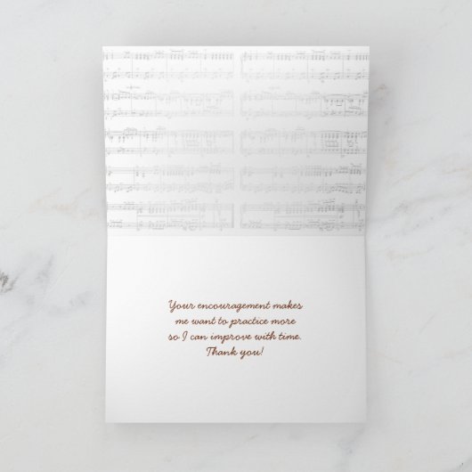 Hartelijk dank voor de muziekdocent bedankkaart (Binnen)