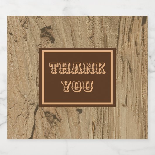 Hartelijk dank voor de Natuur van Rustic Woodgrain Bier Etiket (Enkel label)