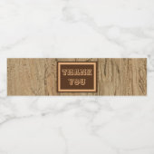 Hartelijk dank voor de Natuur van Rustic Woodgrain Waterfles Etiket (Enkel label)
