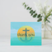 Hartelijk dank voor de Nautical Anchor Blue Sky Mo Briefkaart (Staand voorkant)