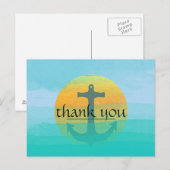 Hartelijk dank voor de Nautical Anchor Blue Sky Mo Briefkaart (Voorkant / Achterkant)