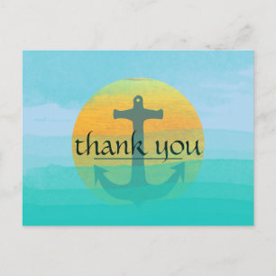Hartelijk dank voor de Nautical Anchor Blue Sky Mo Briefkaart