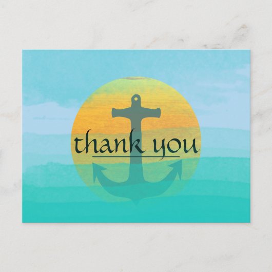 Hartelijk dank voor de Nautical Anchor Blue Sky Mo Briefkaart (Voorkant)