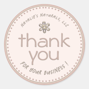 Hartelijk dank voor de neutraal blush roze gekleur ronde sticker