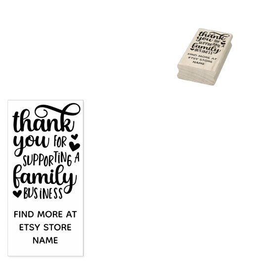 Hartelijk dank voor de ondersteuning van familiebe rubberstempel (Gestempeld)
