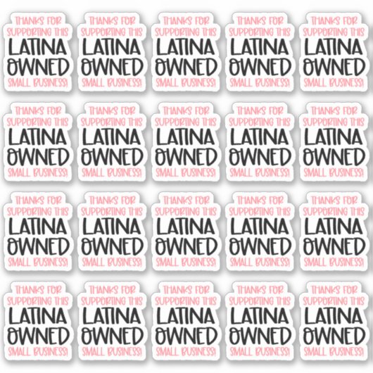 Hartelijk dank voor de ondersteuning van Latina Ow Sticker (Voorkant)