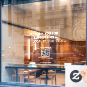 Hartelijk dank voor de ondersteuning van lokale be raamsticker (Cafe Raam)