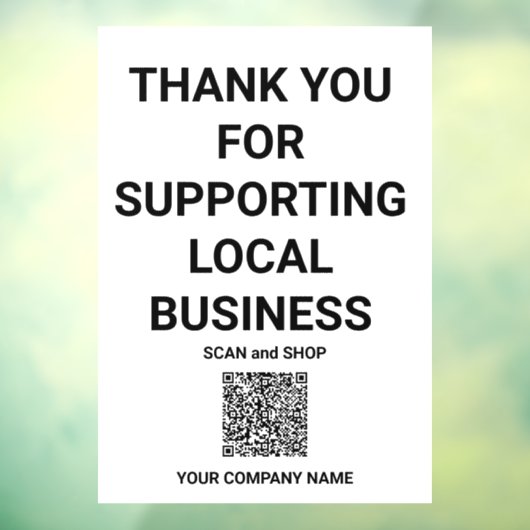 Hartelijk dank voor de ondersteuning van lokale be raamsticker (Vel 3)