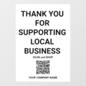 Hartelijk dank voor de ondersteuning van lokale be raamsticker (Vel)