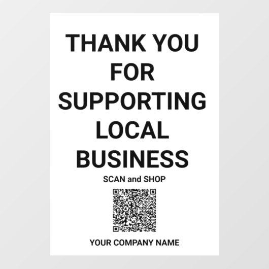 Hartelijk dank voor de ondersteuning van lokale be raamsticker (Vel)