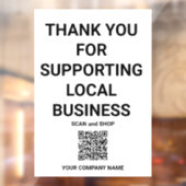 Hartelijk dank voor de ondersteuning van lokale be raamsticker (Vel 2)