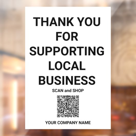 Hartelijk dank voor de ondersteuning van lokale be raamsticker (Vel 2)