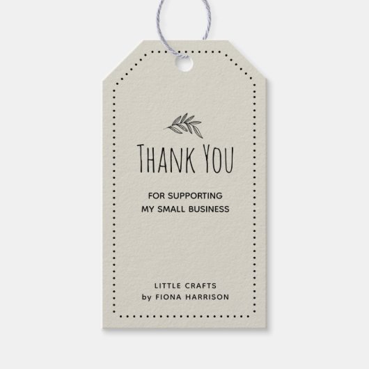 Hartelijk dank voor de ondersteuning van mijn klei cadeaulabel (Voorkant)