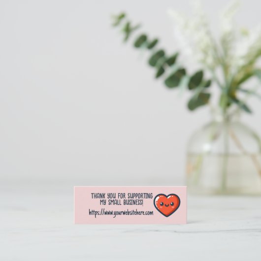 Hartelijk dank voor de ondersteuning van mijn klei mini visitekaartje (Staand voorkant)