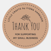 Hartelijk dank voor de ondersteuning van mijn klei ronde sticker (Voorkant)