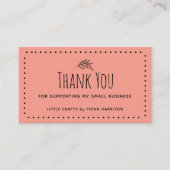 Hartelijk dank voor de ondersteuning van mijn klei visitekaartje (Voorkant)