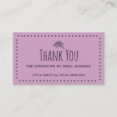 Hartelijk dank voor de ondersteuning van mijn klei visitekaartje (Voorkant)