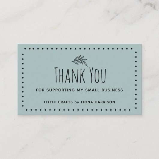 Hartelijk dank voor de ondersteuning van mijn klei visitekaartje (Voorkant)