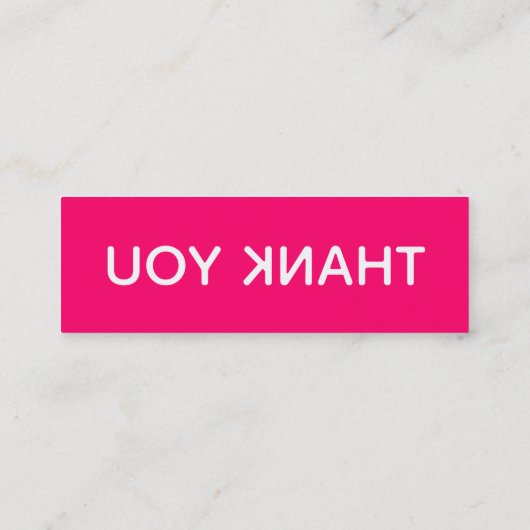 Hartelijk dank voor de opgerolde witte breedtegraa mini visitekaartje (Achterkant)