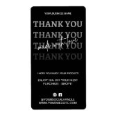 Hartelijk dank voor de orde Modern | Zwart-grijs Etiket (Voorkant)