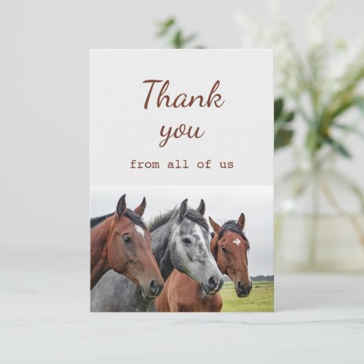 Hartelijk dank voor de paardensport van ons allema bedankkaart (Staand voorkant)