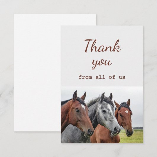 Hartelijk dank voor de paardensport van ons allema bedankkaart (Voorkant / Achterkant)