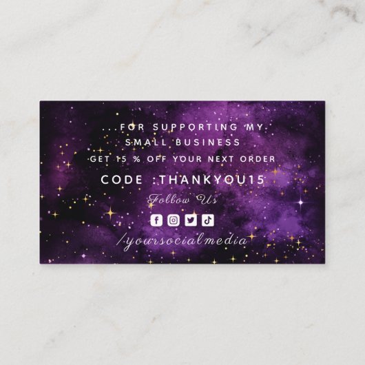 Hartelijk dank voor de Paarse keizersporten van Ni Visitekaartje (Achterkant)