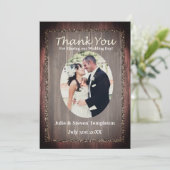 Hartelijk dank voor de Paarse Rustic Wooden Weduwf Bedankkaart (Staand voorkant)