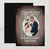 Hartelijk dank voor de Paarse Rustic Wooden Weduwf Bedankkaart (Voorkant / Achterkant)