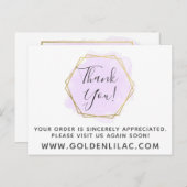 Hartelijk dank voor de Paarse Waterverf en de mode Briefkaart (Voorkant / Achterkant)