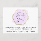 Hartelijk dank voor de Paarse Waterverf en de mode Briefkaart (Voorkant)