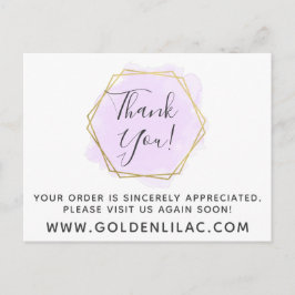 Hartelijk dank voor de Paarse Waterverf en de mode Briefkaart