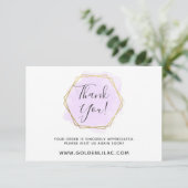 Hartelijk dank voor de Paarse Waterverf en de mode Kaart (Staand voorkant)