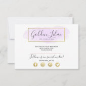 Hartelijk dank voor de Paarse Waterverf en de mode Kaart (Achterkant)