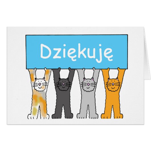 Hartelijk dank voor de Poolse Cartoon Katten (Voorkant Horizontaal)