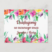 Hartelijk dank voor de Poolse Dziękuję Poland Gift Briefkaart (Voorkant)