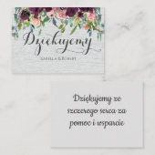 Hartelijk dank voor de Poolse Dziękuję Veel bedank Notitiekaartje (Voorkant / Achterkant)