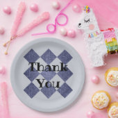 Hartelijk dank voor de Professional Blue Diamond P Papieren Bordje (Feest)