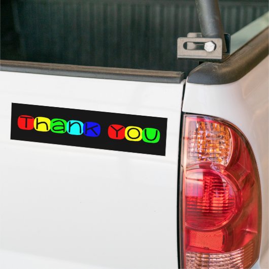 Hartelijk dank voor de regenboogtekst bumpersticker (Op Truck)