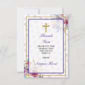 Hartelijk dank voor de Religieuze Heilige Kruis Fl Bedankkaart (Voorkant)