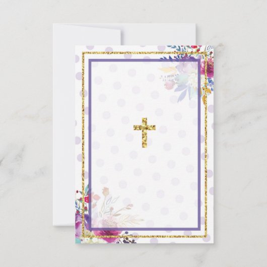 Hartelijk dank voor de Religieuze Heilige Kruis Fl Bedankkaart (Achterkant)