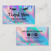 Hartelijk dank voor de rendy holographic Lashes Ko Visitekaartje (Voorkant / Achterkant)