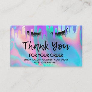 Hartelijk dank voor de rendy holographic Lashes Ko Visitekaartje