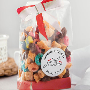 Hartelijk dank voor de rode harten die het huwelij ronde sticker