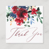 Hartelijk dank voor de roodbruine vlinderorde vierkante visitekaartje (Voorkant)