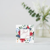 Hartelijk dank voor de roodbruine vlinderorde vierkante visitekaartje (Staand voorkant)