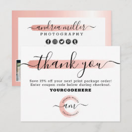 Hartelijk dank voor de Roos Gold Minimalist Market Briefkaart