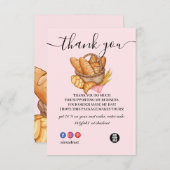 Hartelijk dank voor de roze bakkerij- en kookappar bedankkaart (Voorkant / Achterkant)