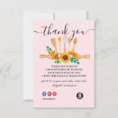 Hartelijk dank voor de roze bakkerij- en kookappar bedankkaart (Voorkant)